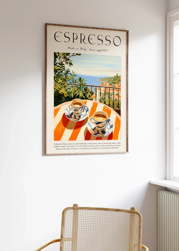 Coffee Poster, Italian Espresso Print, Kitchen Decor, Retro Coffee Art, Vintage Food Art, Food and Drink Poster - Etsy UK