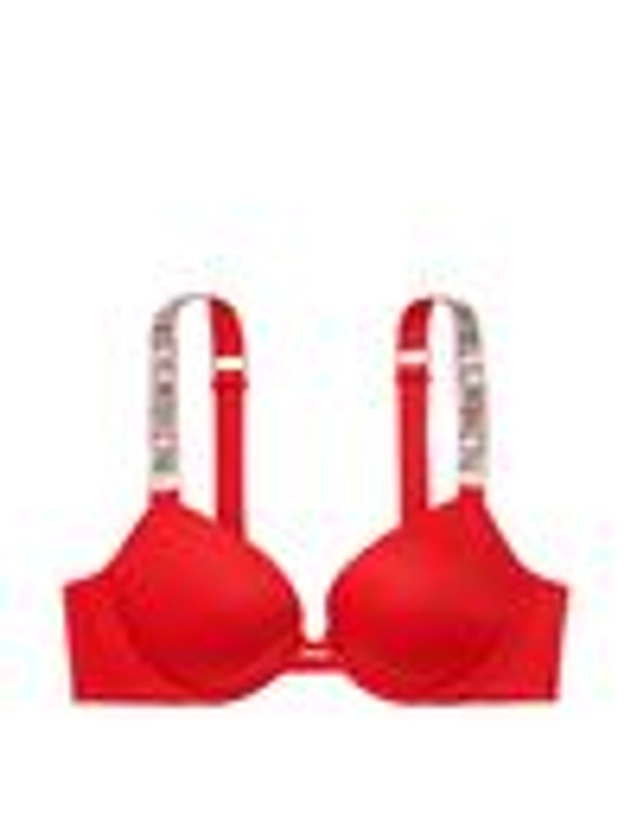 Lipstick Red Smooth Push Up Shine Strap Push Up Bra