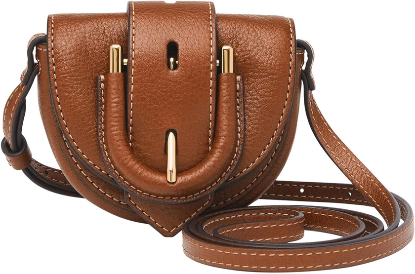 Fossil Women's Harwell Leather Micro Flap Crossbody Purse Handbag for Women