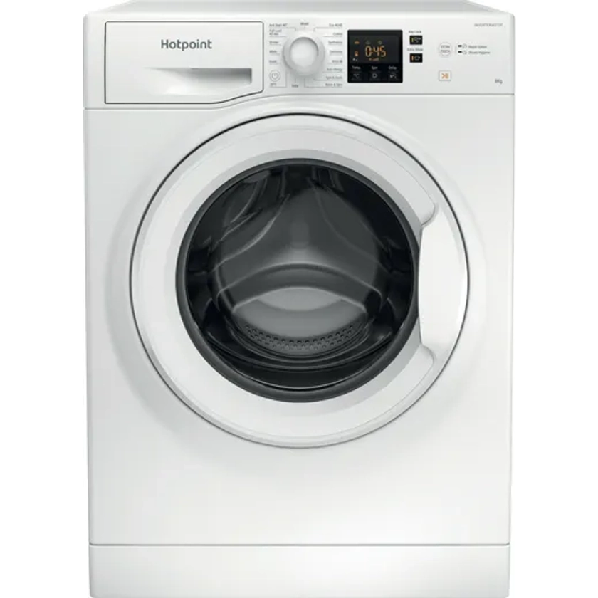 Hotpoint Anti-Stain NSWM 846 W UK 8kg Washing Machine with 1400 rpm - White - A Rated