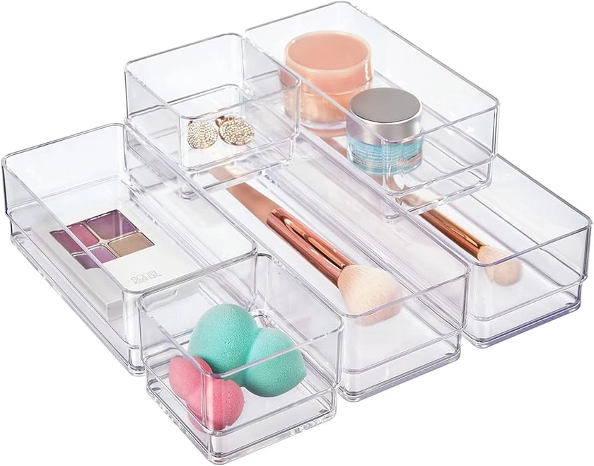 STORi Clear Plastic Vanity and Desk Drawer Organizers