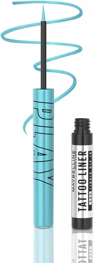 Maybelline New York Tattoo Play Light Blue Liquid Eyeliner - Longwear Waterproof Eyeliner - Metallic Finish, Ride, 2.1ml : Amazon.in: Beauty