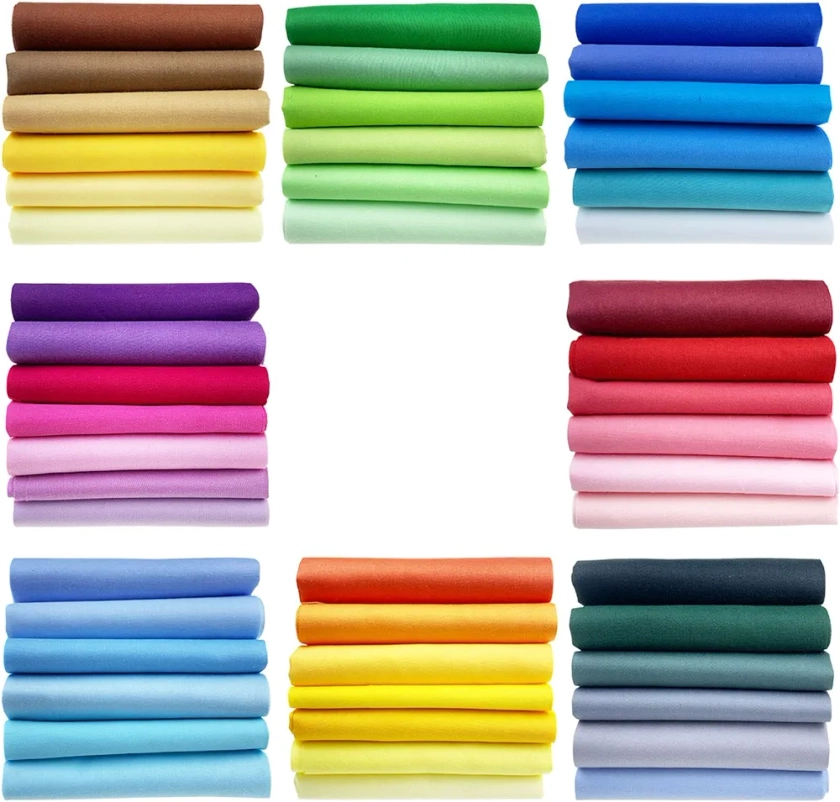 UPSYTIO 50 Pieces 9.8"x 9.8" Cotton 100% Fabric Bundles Squares Sewing Supplies for Quilting Patchwork, DIY Craft, Scrapbooking Cloth