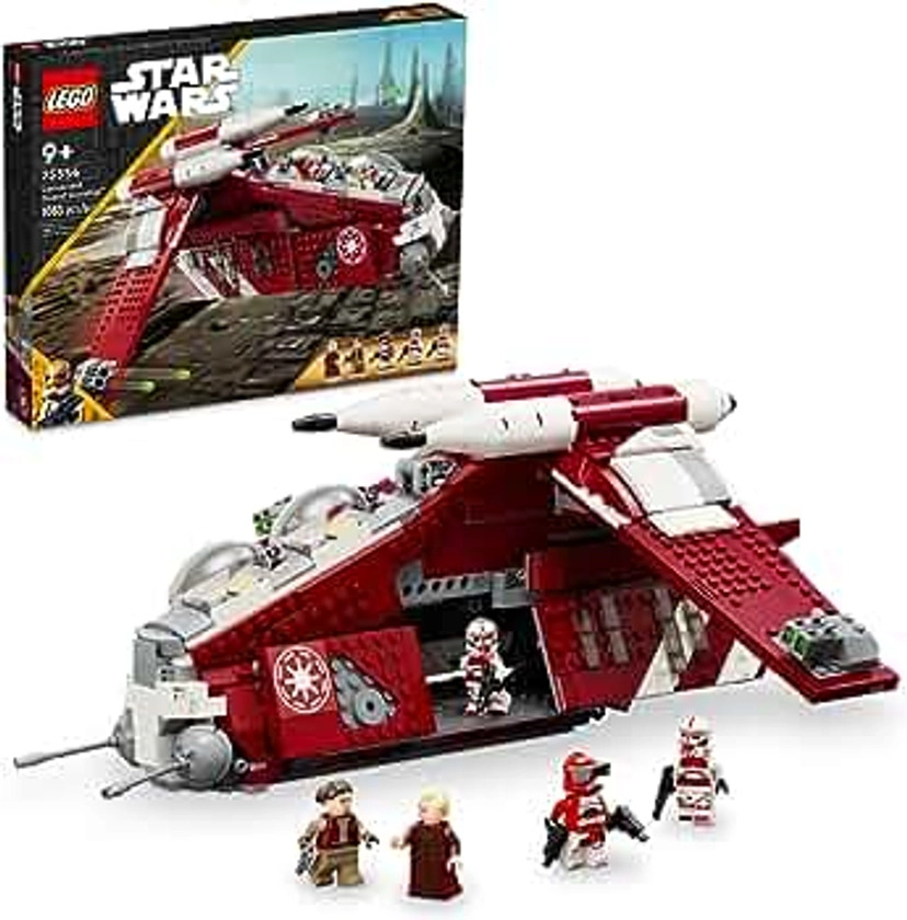 LEGO Star Wars: The Clone Wars Coruscant Guard Gunship 75354 Buildable Toy for 9 Year Olds, Gift Idea Fans Including Chancellor Palpatine, Padme and 3 Trooper Minifigures
