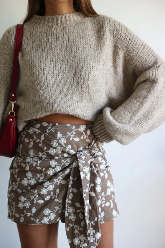 JUPE-SHORT- LILOU - TAUPE