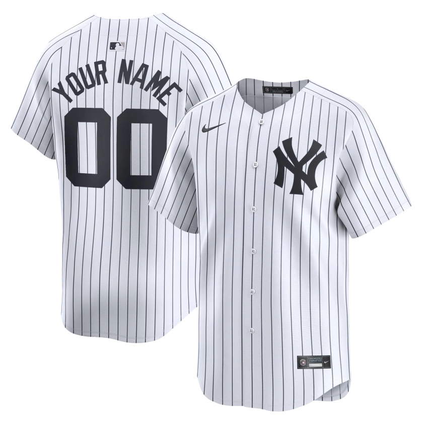 Men's New York Yankees Nike White Home Limited Custom Jersey