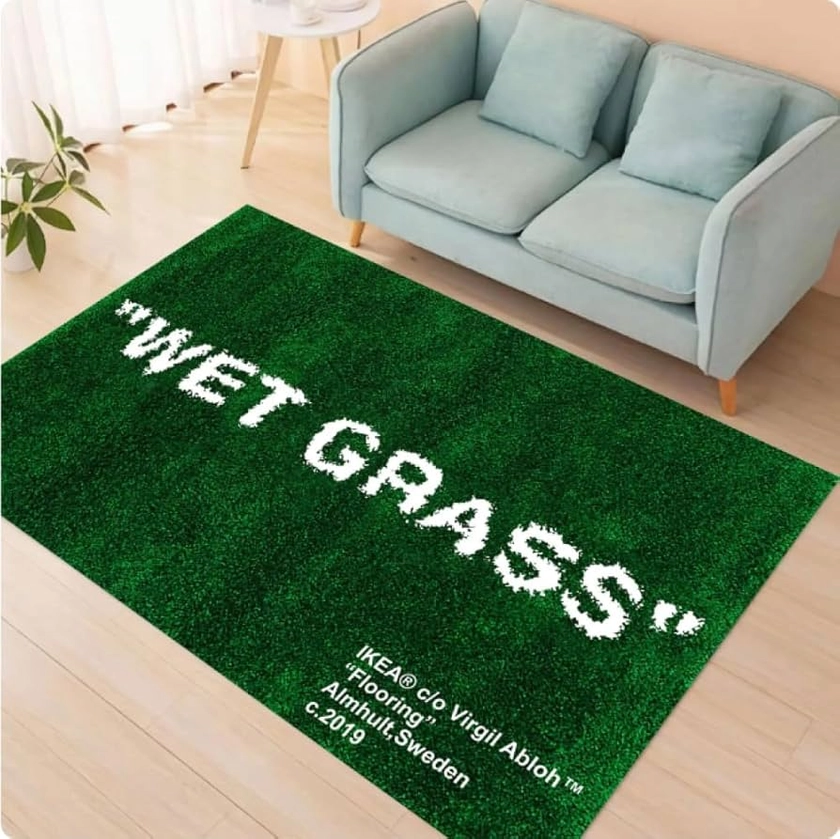 ZHANGCHENG Grass Wet Grass Rug Grass Pattern Carpet For Living Room Area Carpet Custom Personalized Colorful Rugs Gift 80X150CM