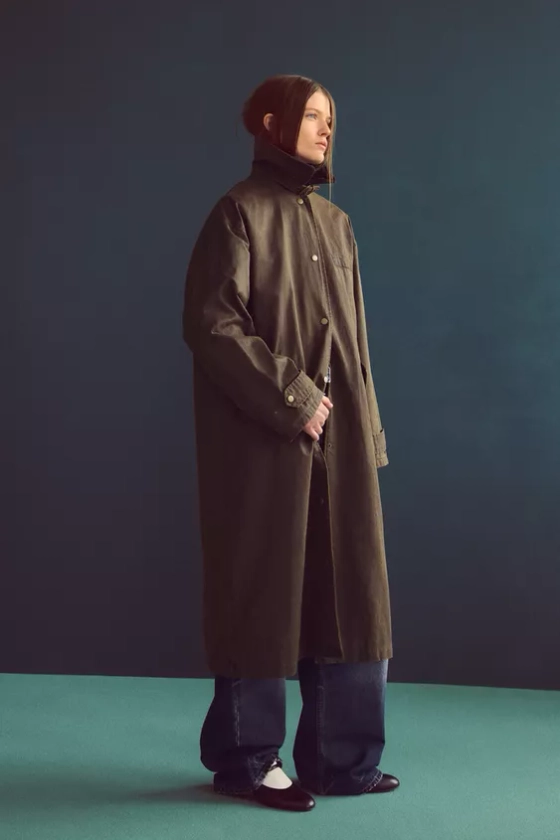 WAXED EFFECT TRENCH COAT