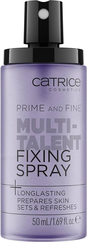 Catrice Prime And Fine Multitalent Fixing Spray, Transparent, langanhaltend, vegan, ohne Alkohol, ohne Parabene, ohne Mikroplastikpartikel, 1er Pack (50ml)