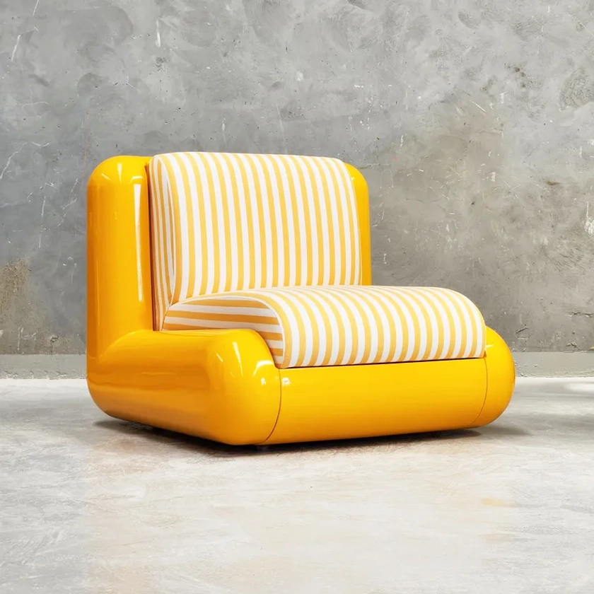 Fauteuil rembourré T4 OUTDOOR UMA OBJECTS - jaune | Made In Design