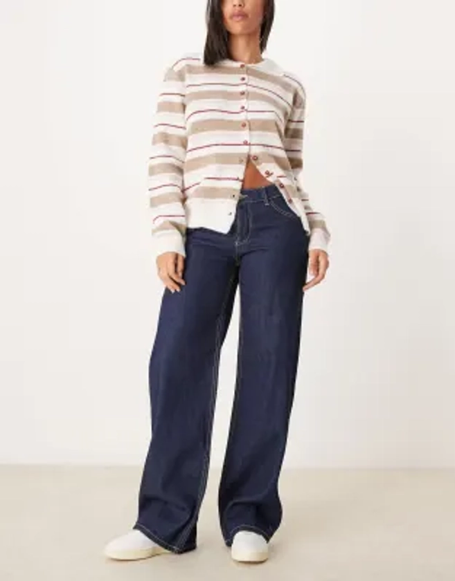 Pimkie low rise wide leg jeans in indigo