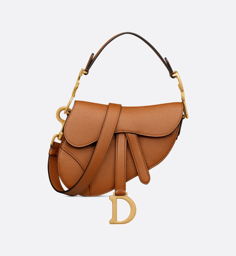 Mini Saddle Bag with Strap Golden Saddle Grained Calfskin | DIOR