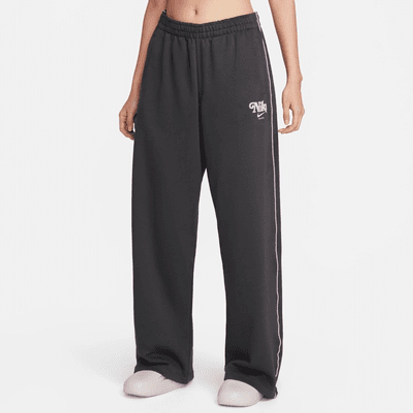 Pantalon droit en molleton Nike Sportswear pour femme
