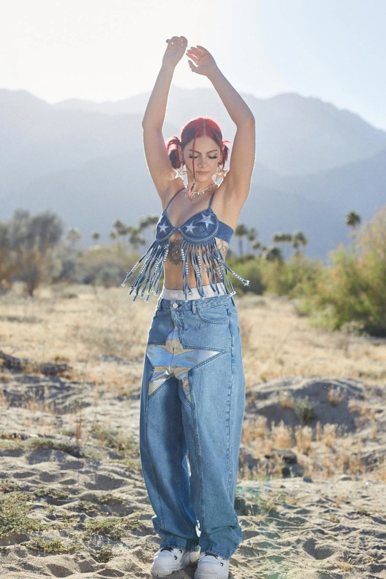 Superstar Denim Tassel Bra Top - Sophie Hannah X Easy Tiger