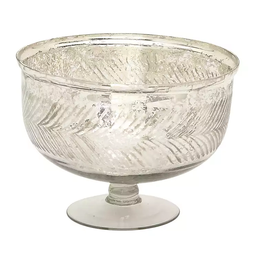 Distressed Silver Glass Pedestal Bowl | Kirklands Home