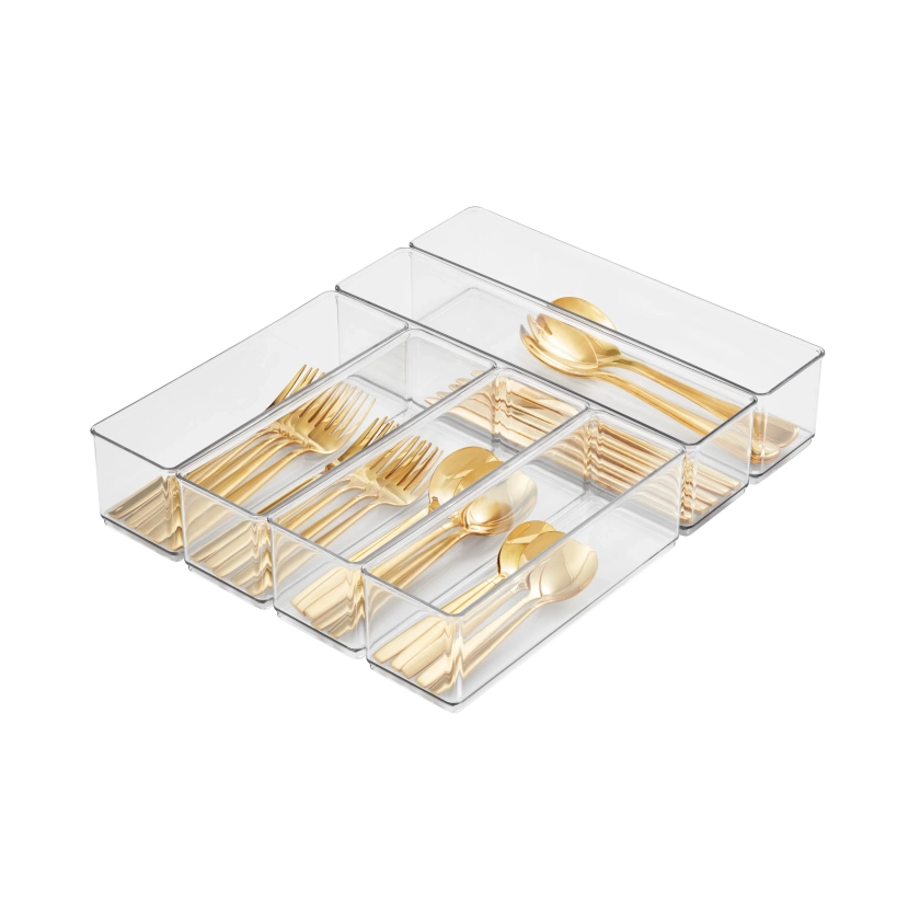 The Home Edit 6 Piece Kitchen Drawer Edit, Clear Plastic Storage System