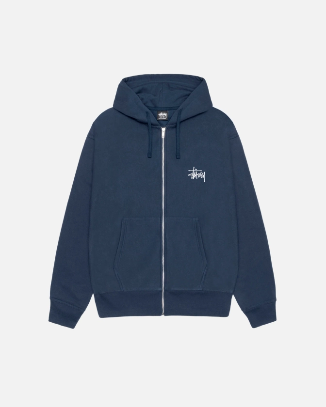 Basic Stüssy Zip Hoodie in navy – Stüssy Europe