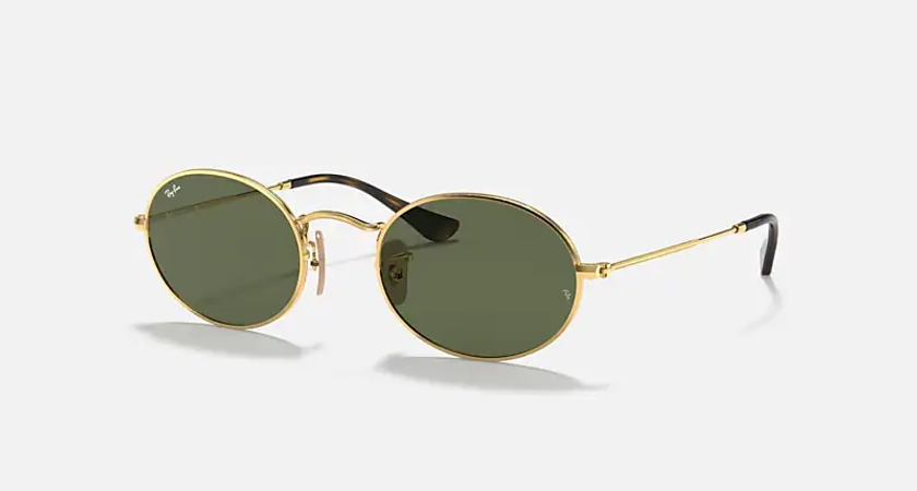 Les lunettes de soleil OVAL FLAT LENSES en Or et Vert - RB3547N | Ray-Ban® FR