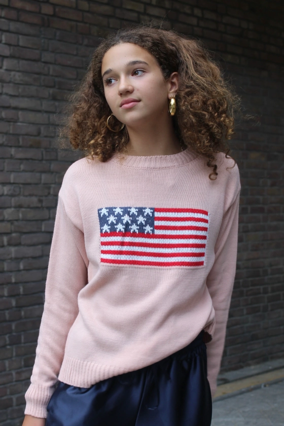 USA sweater - roze - Fashiontiger.nl