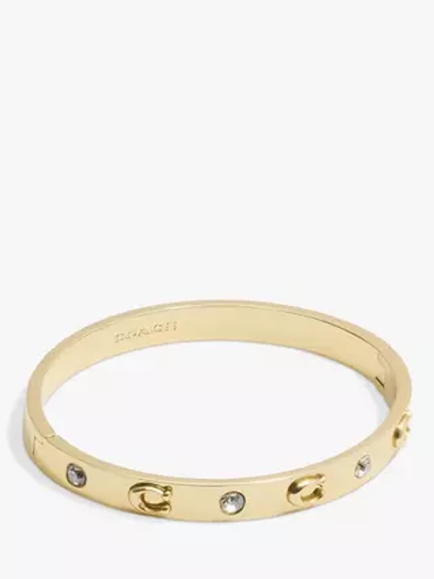 Coach Logo and Crystal Hinged Bangle