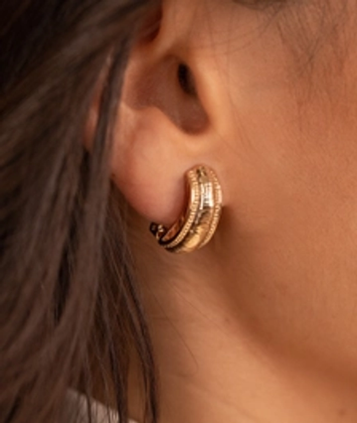 Boucles d'oreilles à clip ethniques Plaqué or