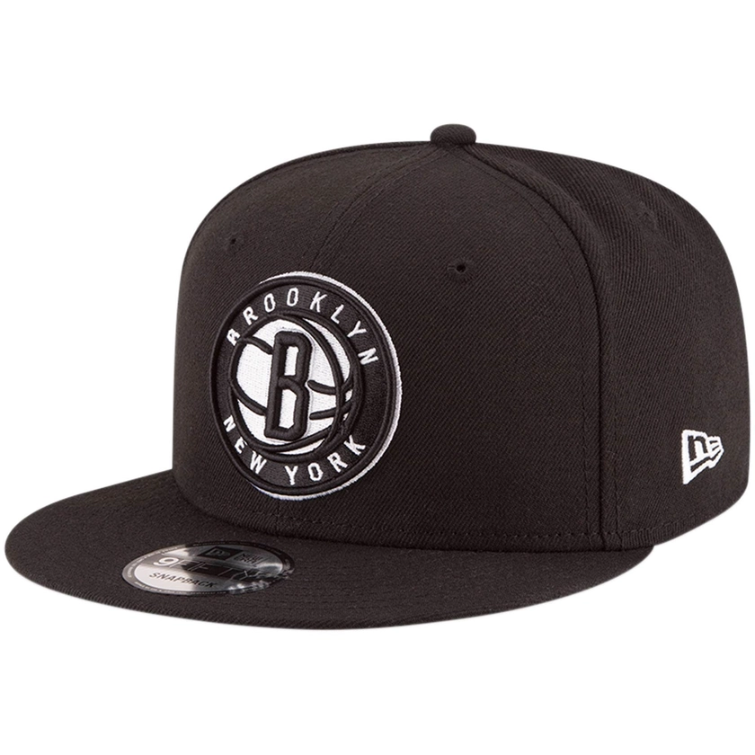 Men's Brooklyn Nets New Era Black Official Team Color 9FIFTY Snapback Hat