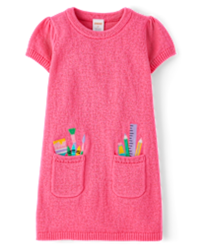 Girls Short Sleeve Embroidered School Supplies Sweater Dress - Classroom Cutie | Gymboree - TUTU