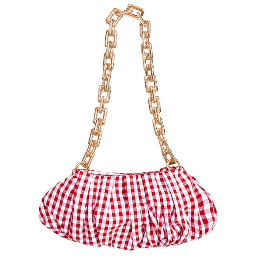 Awan Ruffle Bag, In Red Gingham