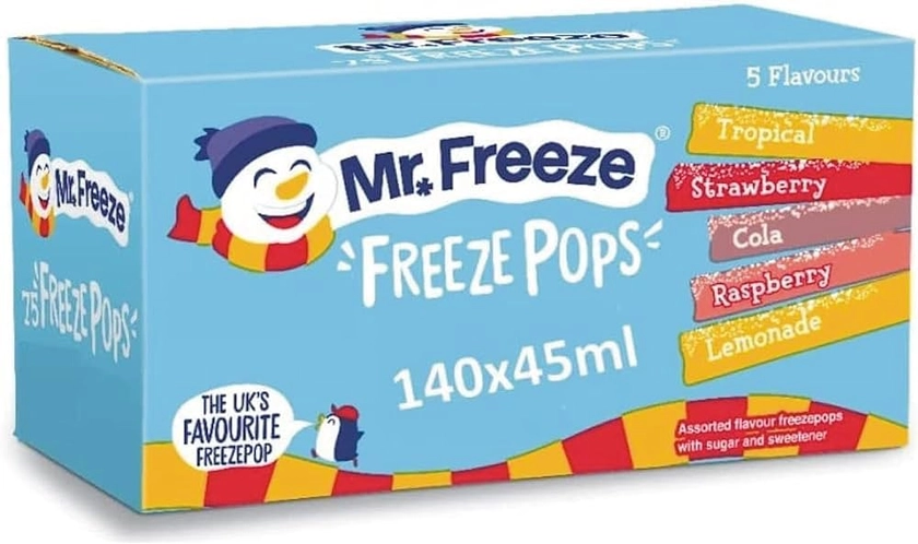 Ellies Jellies Mr Freeze Ice Pops Assorted Flavours 25 x 45m : Amazon.co.uk: Grocery