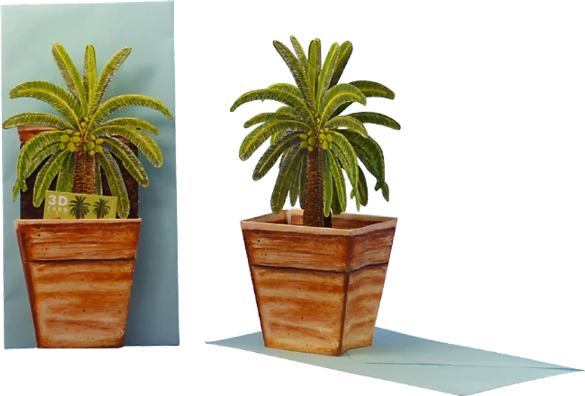 3D flower pot card "palm tree"