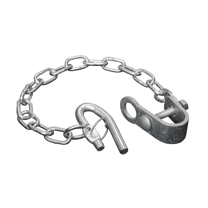 Bolt-On Hook Latch with 700mm Chain. Suits 25NB