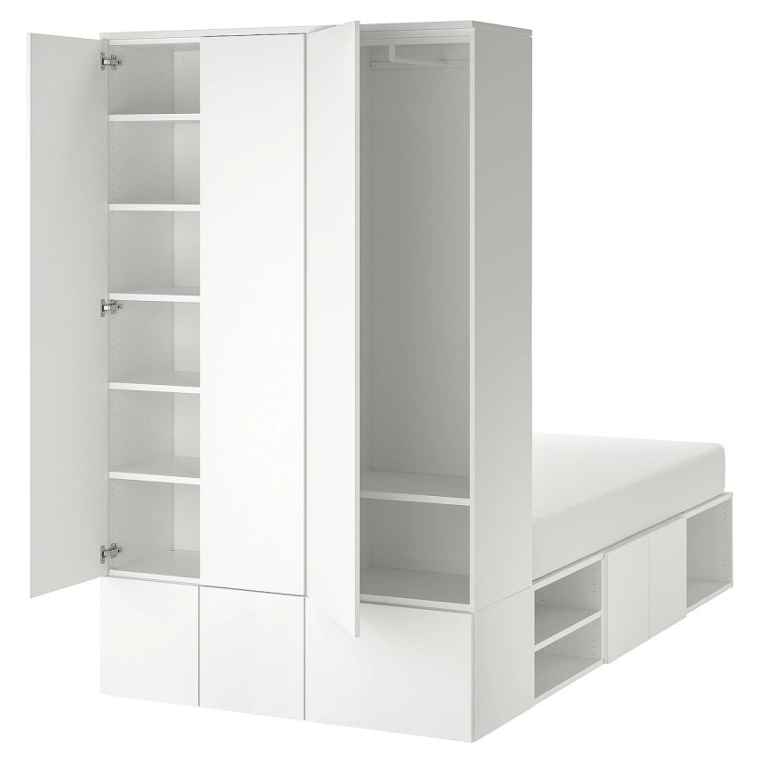 PLATSA cadre de lit avec 10 portes, blanc, 143x244x223 cm - IKEA