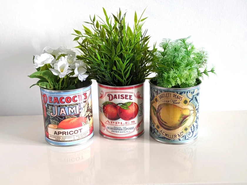 Gift Retro Food Tin Cans. Storage for Home, Flowers Plant Pots Cutlery Holder Cafes , Restaurant Display. Props Replica - Etsy UK