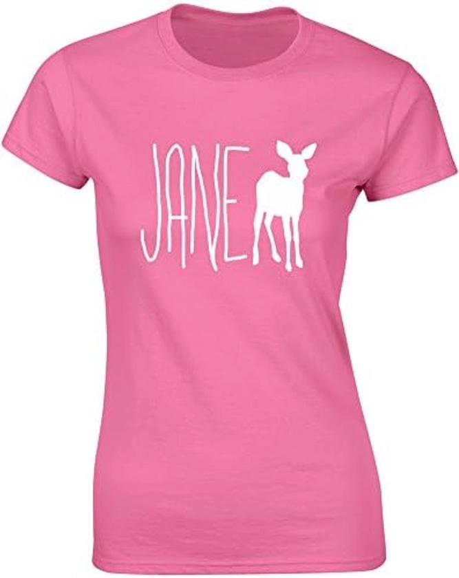 Brand88 - Jane Doe, T-shirt voor dames, bedrukt, Azaleen/wit : Amazon.com.be: Mode