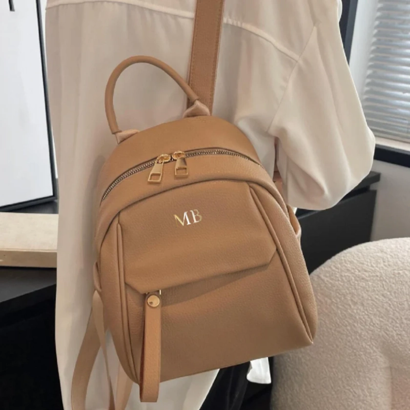 Personalised Mini Faux Leather Backpack