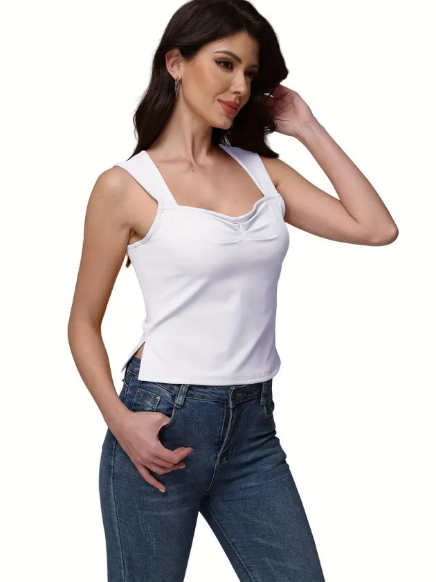 Women's Summer Strap Tank Tops Sleeveless Casual Cami Shirts - Temu