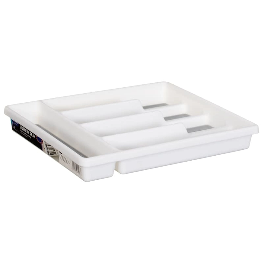 Addis Non-Slip Cutlery Tray - White