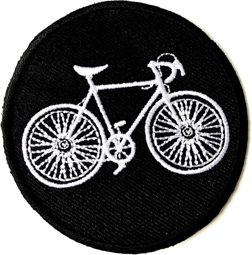 Amazon.com: TH Black Bicycle Mountain Road Bike Emblem Badge Patch Biker Motorcycle Embroidered Applique Sew Iron on Patch for Hat Jackets Bags Jeans T-Shirt Backpacks Costume : Arts, Crafts & Sewing