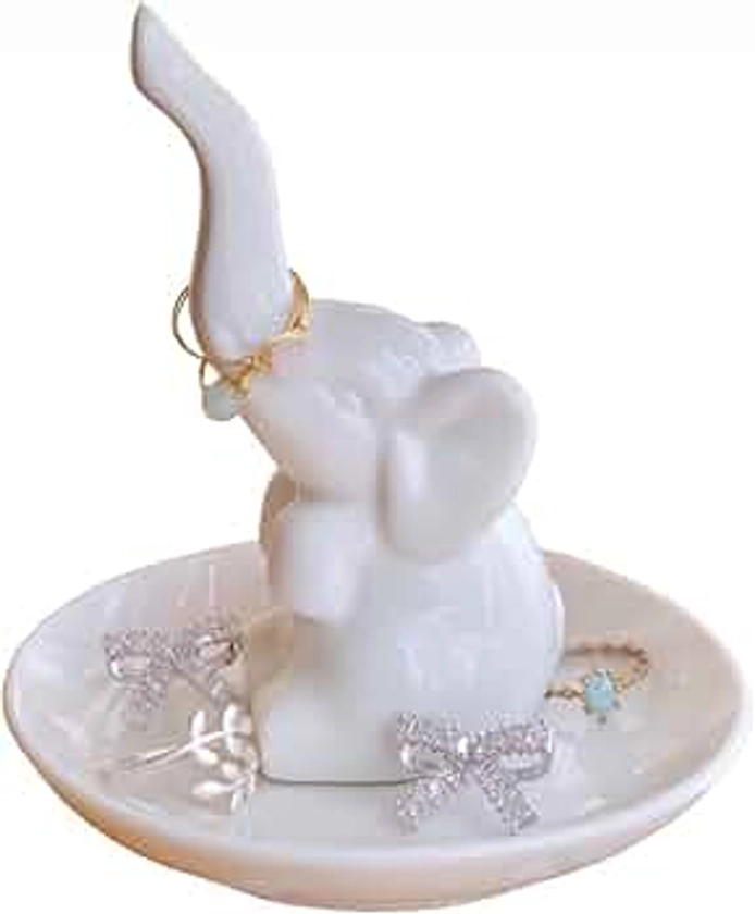 PUDDING CABIN Elephant Gifts for Women Wedding Ring Holder Ring Dish Christmas Gifts for Women Mom Girls Aunt Sisters Engagement Bridal Shower Xmas Gifts, Birthday Gifts for Women