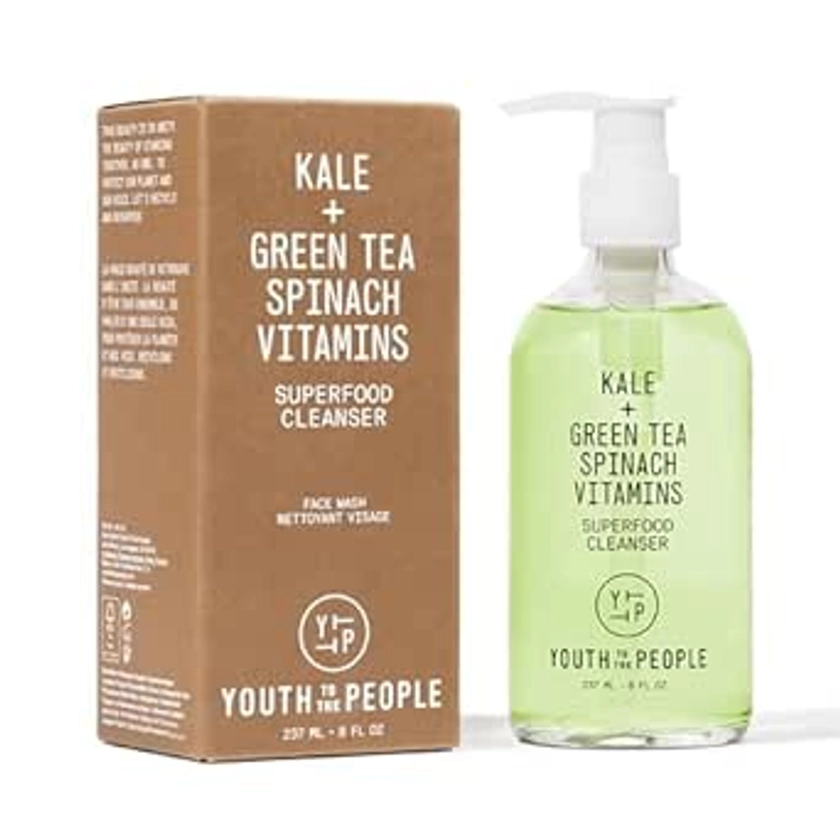 Amazon.com: Youth To The People Facial Cleanser - Kale and Green Tea Cleanser - Gentle Face Wash, Makeup Remover + Pore Minimizer for All Skin Types - Vegan (8oz) : Beauty & Personal Care