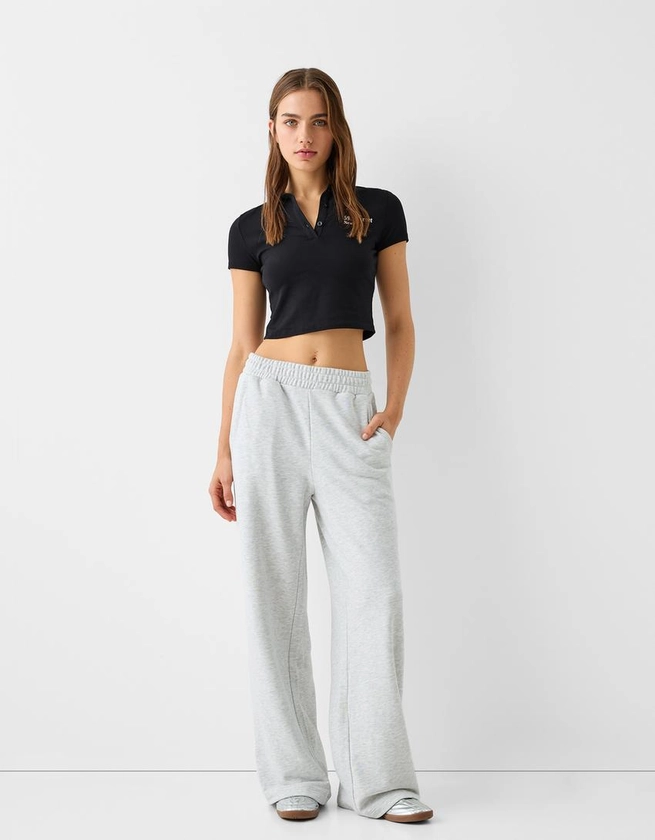 Pantalon wide leg molleton