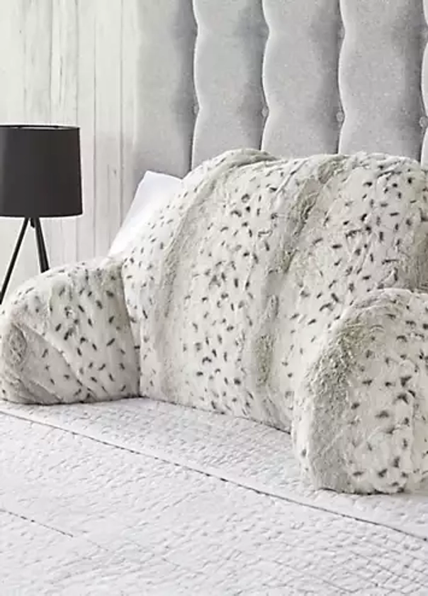 Downland Teddy Fleece Cuddle Cushion - Snow Leopard | Freemans