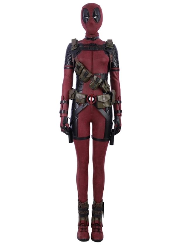 Comics Lady Deadpool Wanda Wilson Halloween Cosplay Costume Full Set Without Headgear - Magic Wardrobes