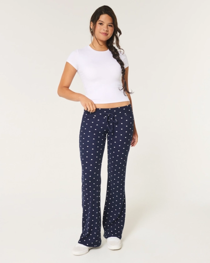 Women's Cozy Ribbed Flare Pants | Women's Sleepwear & Loungewear | HollisterCo.com