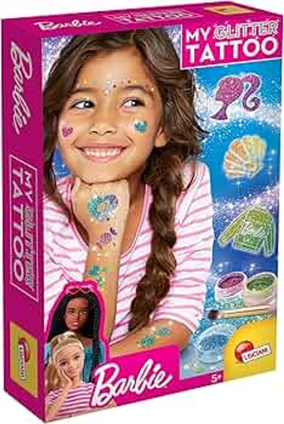 Liscianigiochi- Barbie My Glitter Tattoo, 100958, Mes Tatouages Scientillants, S