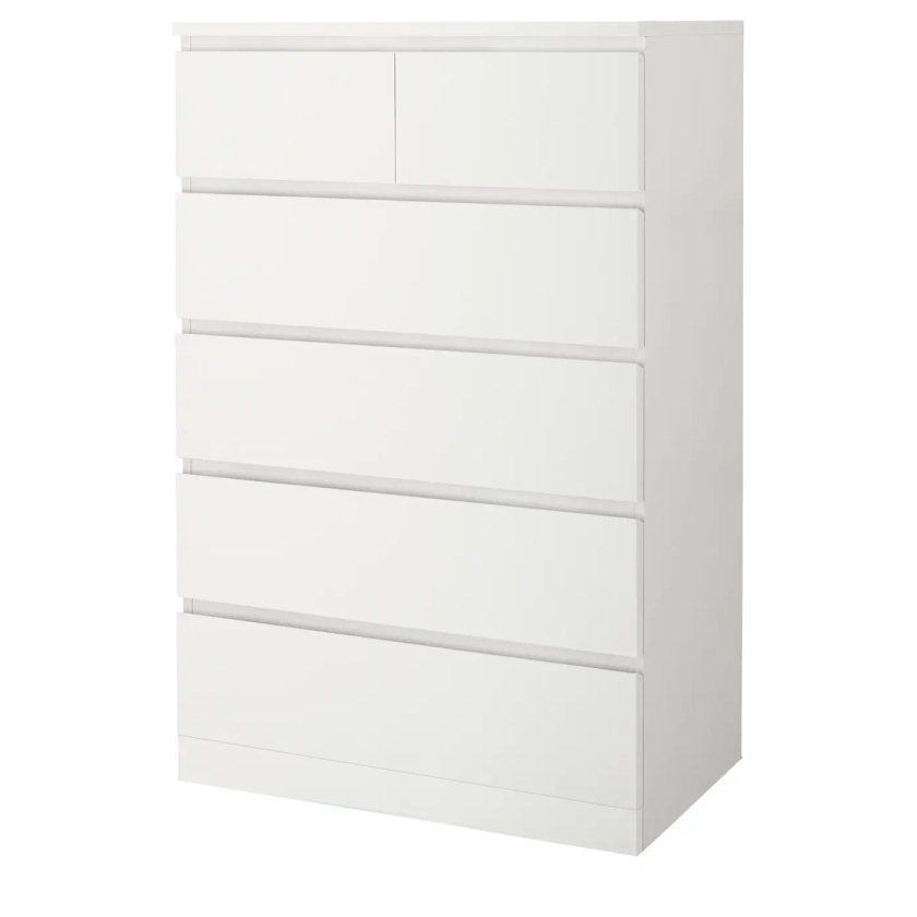 MALM 6-drawer chest - white 31 1/2x48 3/8 "