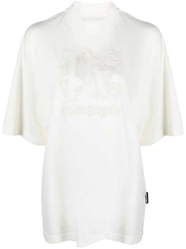 Palm Angels monogram-print Cotton T-shirt - Farfetch