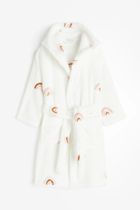 Robe de chambre en tissu polaire - Blanc/cœurs - Home All | H&M FR