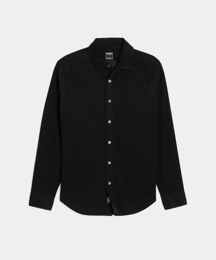 Corduroy Point Collar Shirt in Black