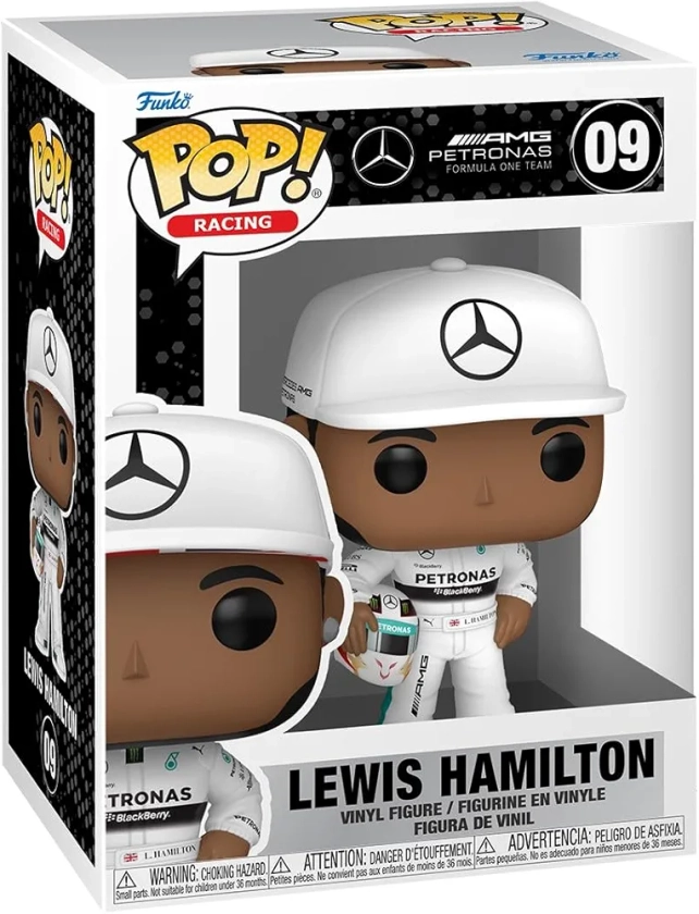 Funko Pop! Racing: Racing - Lewis Hamilton with Helmet - Mercedes-Benz - Figurine en Vinyle à Collectionner - Idée de Cadeau - Produits Officiels - Jouets pour Les Enfants et Adultes - Sports Fans